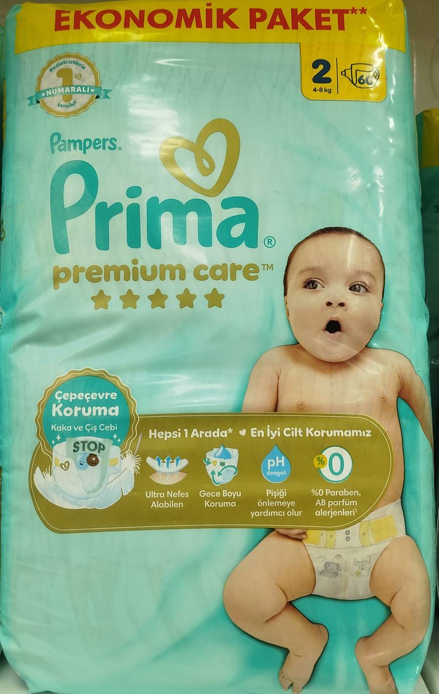 پوشک بچه پریما سایز 2تعداد60عددی