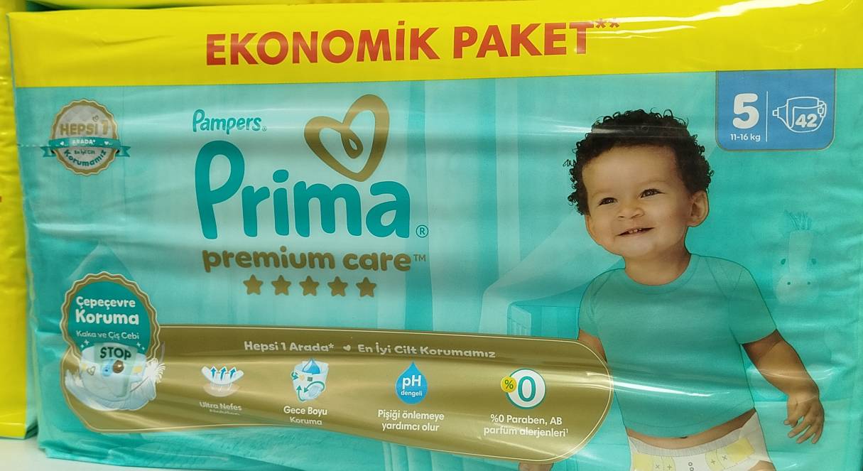 پوشک بچه پریماسایز 5تعداد42تایی